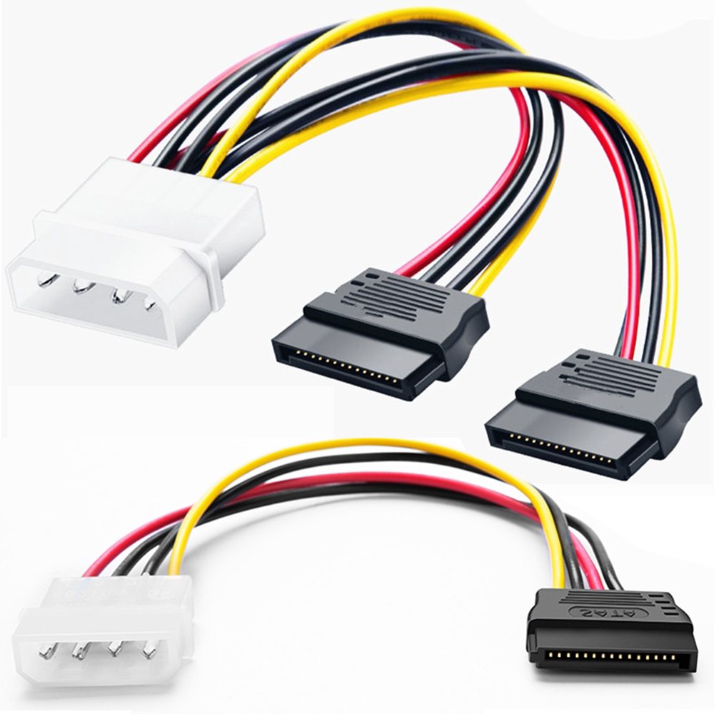 IDE Molex 4 Pin Sang SATA 2 Nối Tiếp HDD Điện Cáp Ổ Cứng Kết Nối Nam Đến Nữ Molex SATA dây Nối Dài