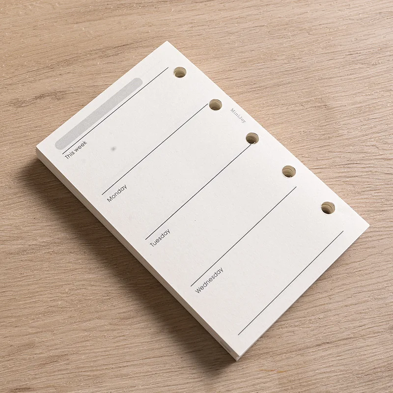 M5 40Sheet Loose Leaf Notebook Refill Spiral Binder Inner Page Weekly Monthly To Do Line Dot Grid Inside Paper Stationery