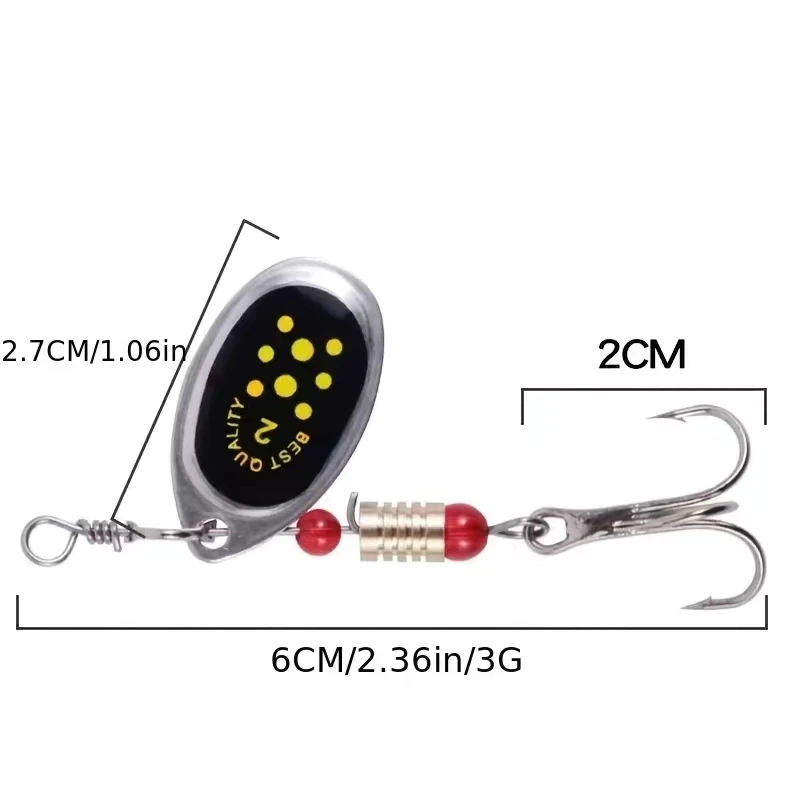 10 pçs/set Spinner Isca 10 Cores com Gancho Agudo Colher De Metal Isca De Pesca Dura com Caixa De Equipamento De Pesca