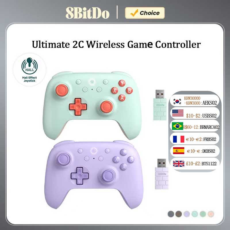 Controlador de juego inalámbrico 8BitDo Ultimate 2C, gamepad con efecto Hall para PC, Windows 10, 11, Steam Deck, Raspberry Pi, Android
