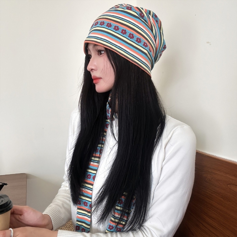 Thermals Knitted Hat and Scarf Set Women Comfortable Hat Fashionable Pullover Hat for Skiing, Hiking, Camping