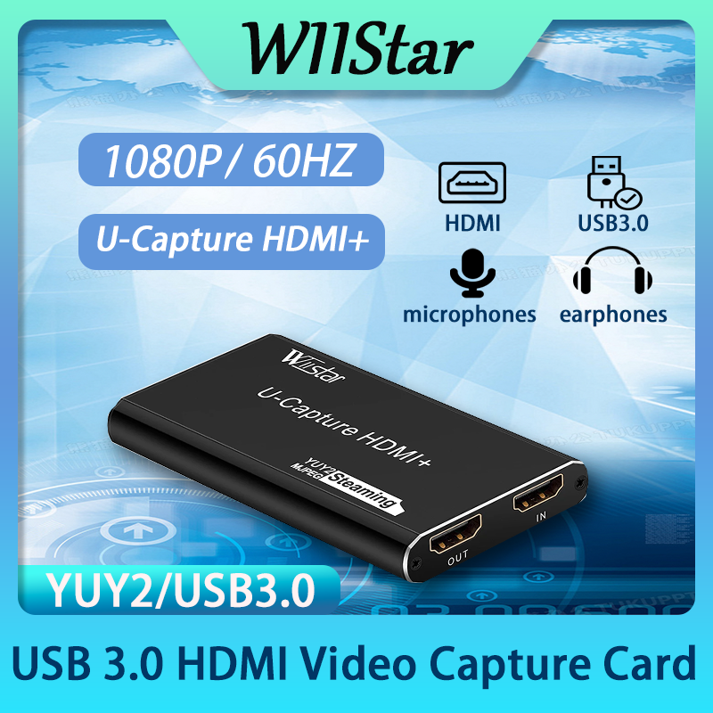 USB3.0 HDMI-карта видеозахвата 1080P при 60 Гц HDMI Loopout 4K30 Гц Запись игр Прямая трансляция USB3.0 Видеозахват для камеры PS4