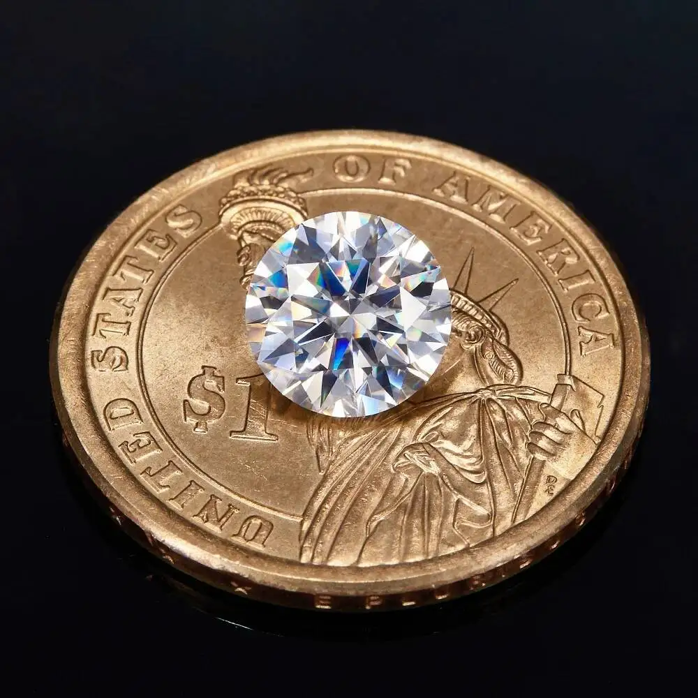 SG 100% LUSTER 0.5-2CT Branco D Cor Corte Redondo VVS1 Pedra Moissanite Solta Para Fazer Jóias Com Certificado GRA