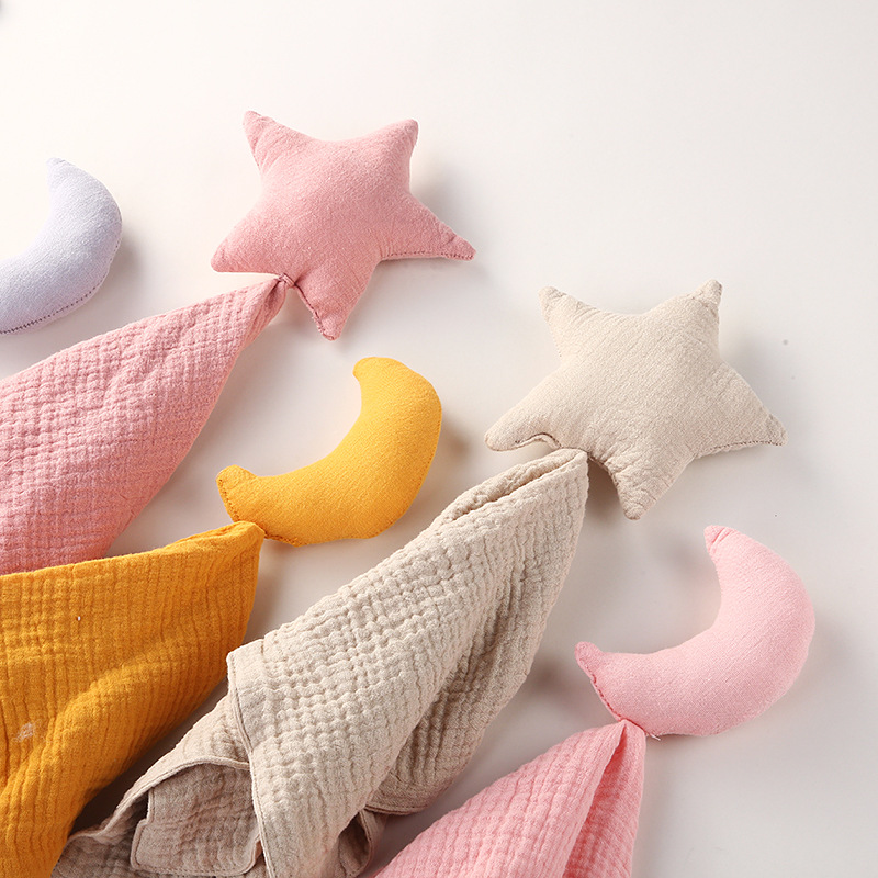 Bông Muslin Thoải Mái Chăn Mềm Mại Áo Sơ Sinh Búp Bê Thời Trang Trẻ Em Ngủ Đồ Chơi Làm Dịu Xoa Dịu Khăn Yếm