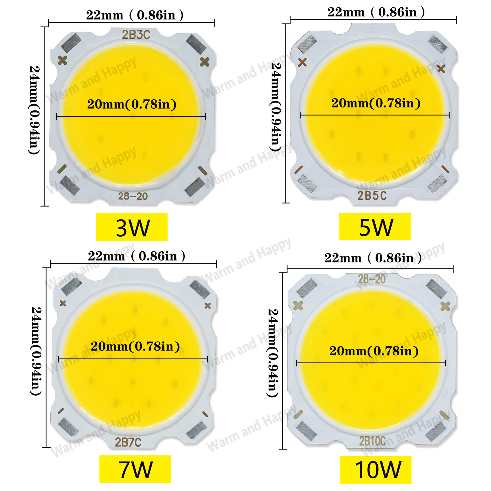 10 peças por lote 3w 5w 7w 10w led cob lâmpada a bordo 250ma diodos led de alta potência lâmpada de luz led holofotes downlight lâmpadas diy