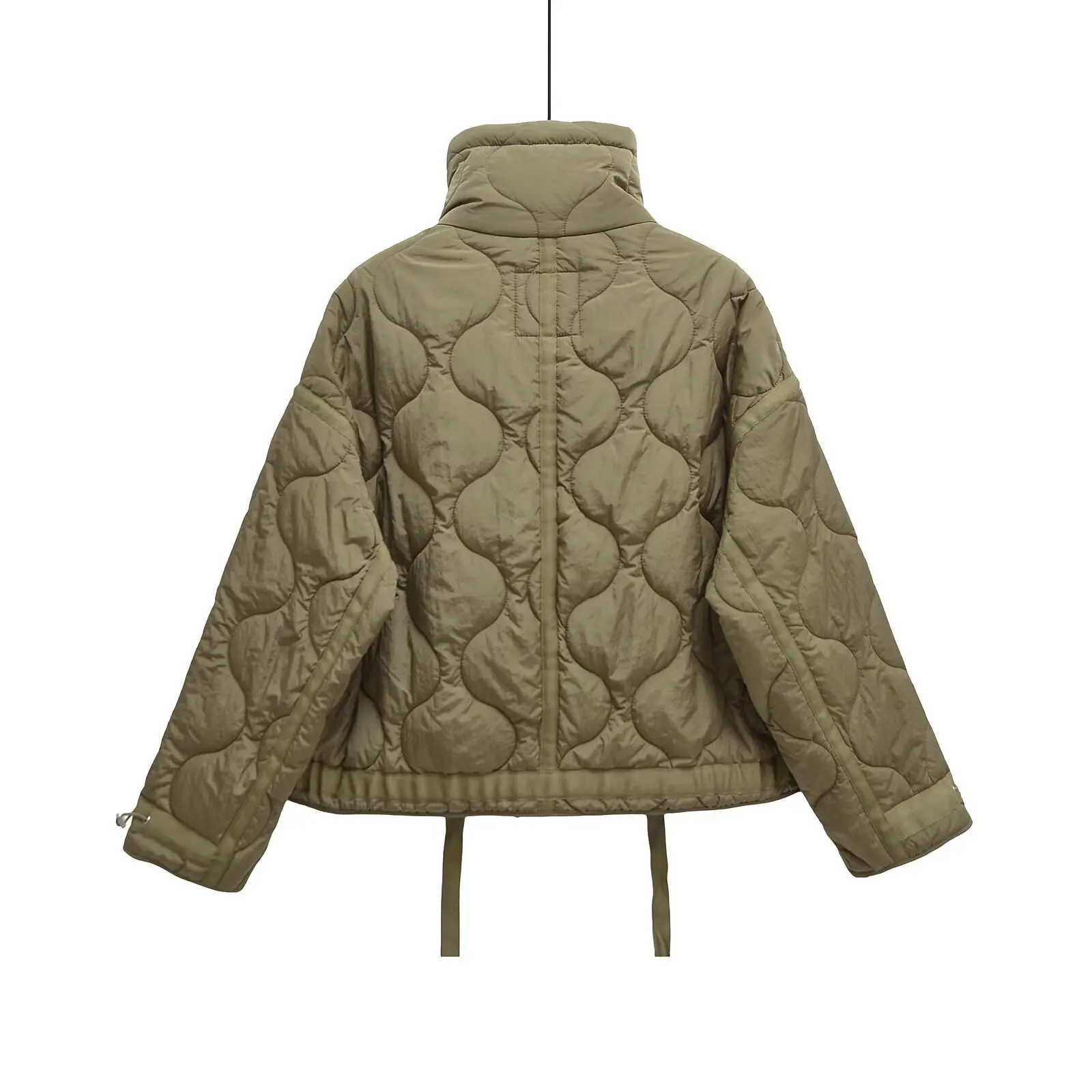 Robe de algodão feminino com zíper cor sólida bolso grande manga longa inverno nova jaqueta de algodão robe