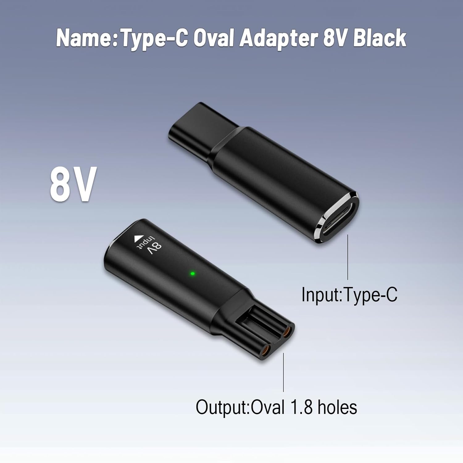 Brangdy 8V HQ850 Type-C Shaver Charger Adapter Charging Converter for Philips One Blade QP2530 QP2630 Hybrid Electric Shaver