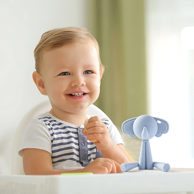 1PC 아기 실리콘 Teether 장난감 식품 학년 실리콘 동물 그립 젖니가 남 장난감 신생아 진정 치아 젖니가 남 장난감 선물