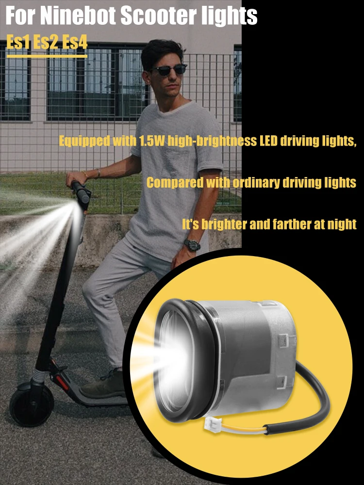 Front Lampe Scheinwerfer Für Ninebot Es1 Es2 ES3 Es4 MAX G30 G30D Elektrische Roller Led Licht KickScooter Teile