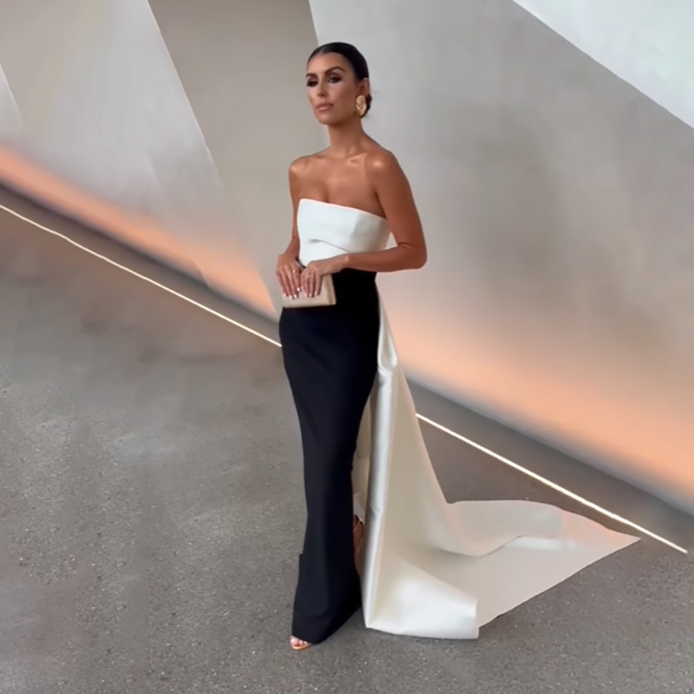 Thinyfull Patchwork Elegant Mermaid Evening Dresses Strapless Prom Gowns Party Dresses Saudi Arabia Formal Dresses Customized ﻿