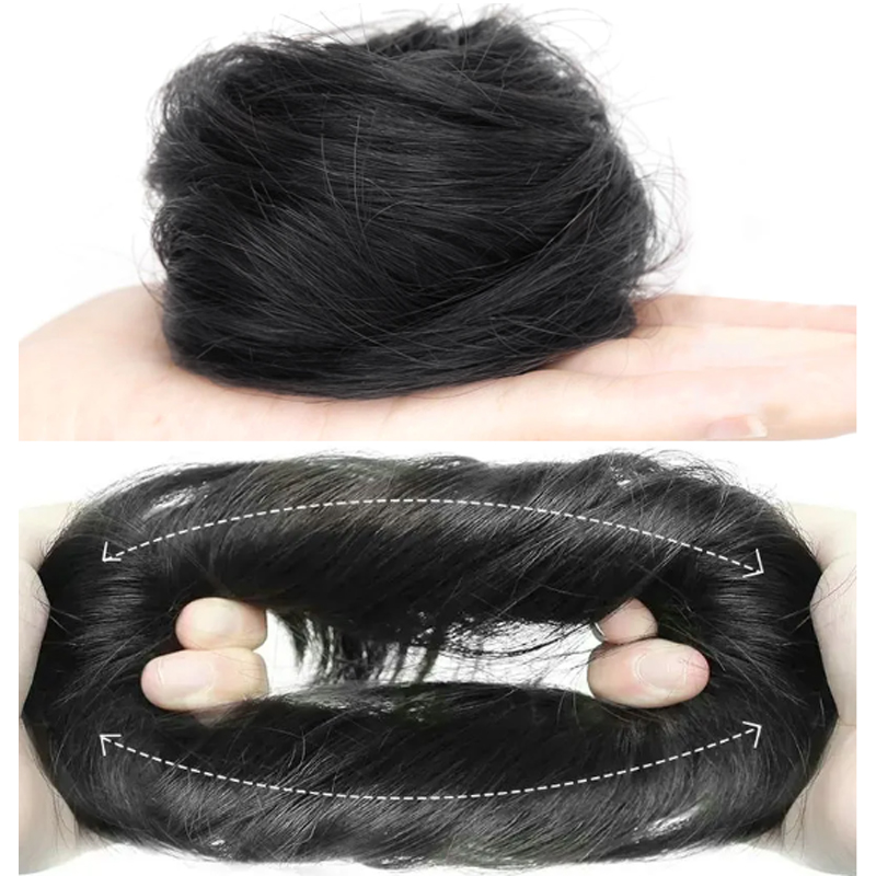H&STAR Synthetisch Messy Bun Haarstuk Rechte Chignon Verlenging Mini Rubberen Band Knot Scrunchies Donut Pruik Accessoire
