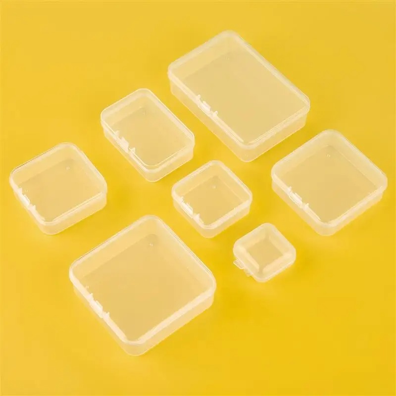 10pcs Plastic Box Rectangular Box Translucent Box Packing Box Storage Box Dustproof Solid Strong Jewelry Storage Case Container