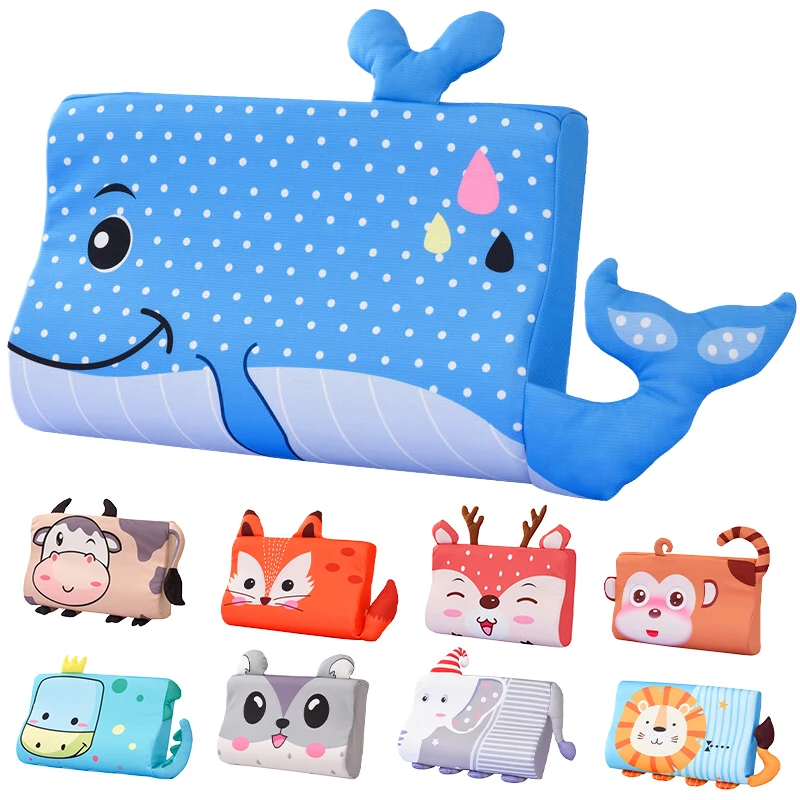 Toddler Memory Foam Pillow With Filler Fiber Slow Rebound Soft Baby Pillow Small Breathable Neck Pillow Cartoon Pillows Washable