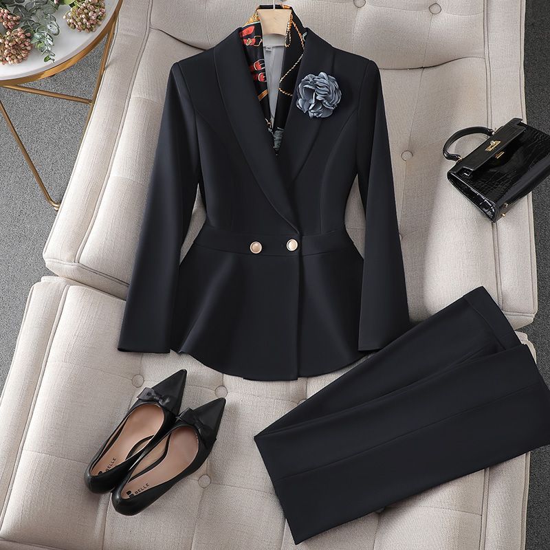 Outono nova cintura emagrecimento jaqueta blazer lápis calças conjunto de duas peças elegante feminino escritório terno conjunto roupas