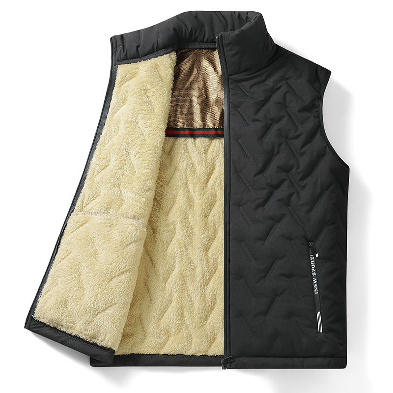 แคชเมียร์บุรุษเสื้อกั๊กWindproof Lambswool Grapheneความร้อนGatheringเสื้อแขนกุดผู้ชายอเนกประสงค์กลางแจ้งThickenเสื้อกั๊ก