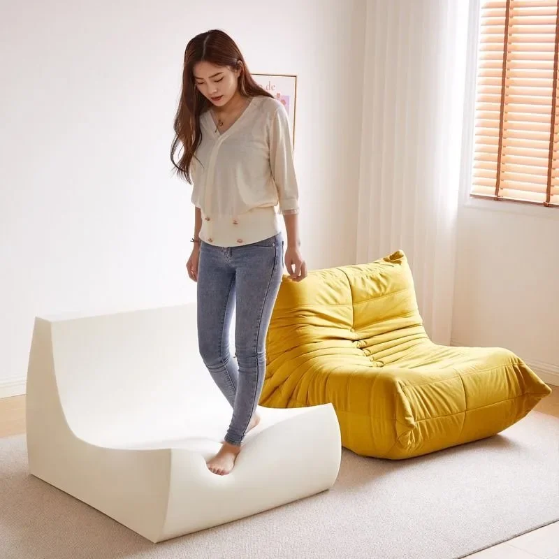 Luksusowa Sofa do salonu Krzesło Furgle Miękkie zamszowe krzesło Lazy Floor Sofa do salonu Krzesło narożne Sofa Caterpillar