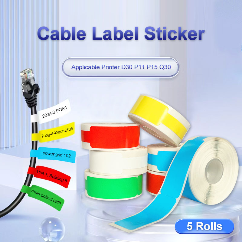 12*109 мм кабель термоэтикетки наклейки клейкий рулон наклейка для печати лента бумажный провод идентификация сети для D30 P11 P15