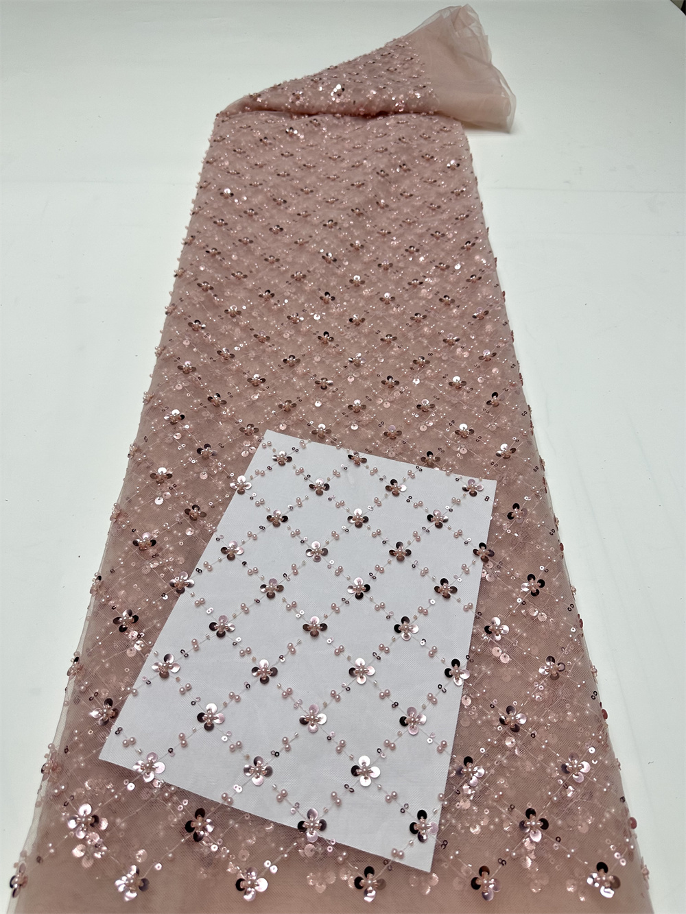 Sky blueアフリカンチュールレース生地,フランスのスパンコール生地,ビーズ付き刺embroidery,メッシュ,ナイジェリアのドレス,5ヤード,2024