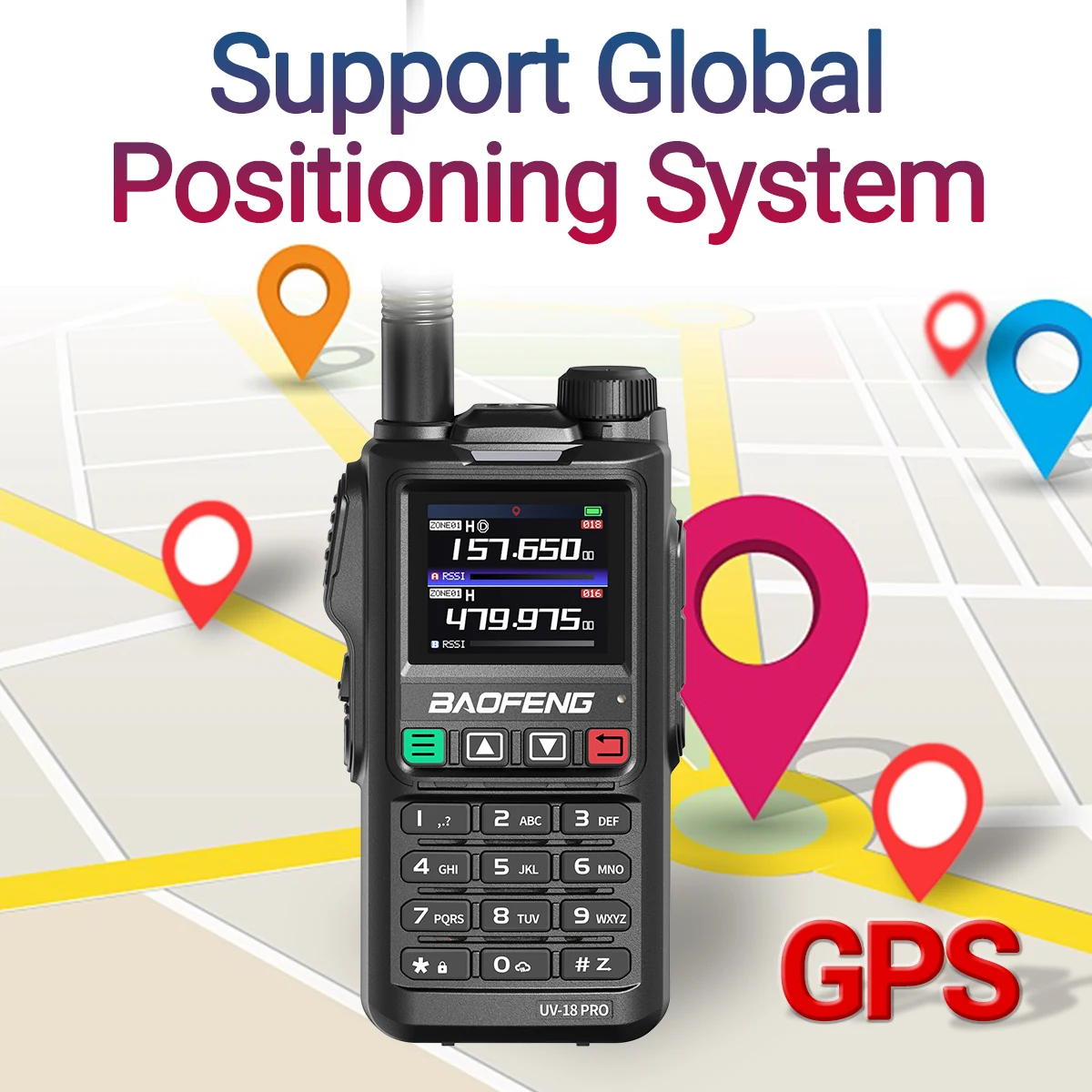 Baofeng uv18 pro max gps am fm walkie talkie de seis bandas frequência de cópia sem fio 999ch longo alcance tipo-c UV-G28 pro rádio em dois sentidos