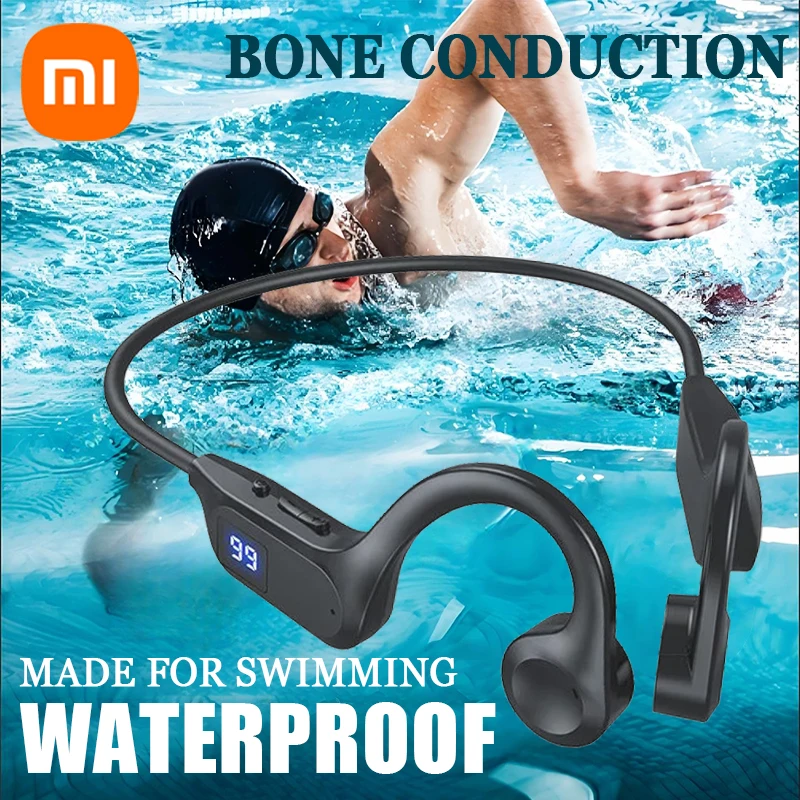 Xiaomi-auriculares inalámbricos de conducción ósea para deporte y natación, cascos compatibles con Bluetooth, manos libres con micrófono para deportes X7