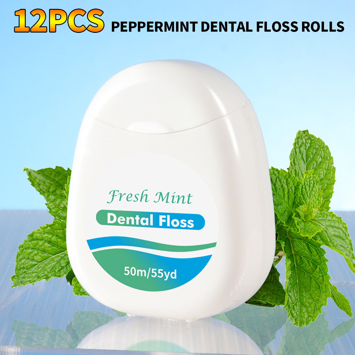 12 piezas, 6 piezas, 3 piezas - Rollo de hilo dental de menta -50 metros 1 pieza - Adecuado para herramienta de limpieza interdental personal