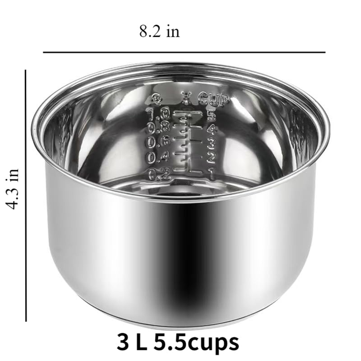 BABQ 304 bol intérieur pour cuiseur à riz en acier inoxydable pour Zojirushi NS-TSC10 (5,5 tasses) Po intérieur de remplacement multi-cuiseur