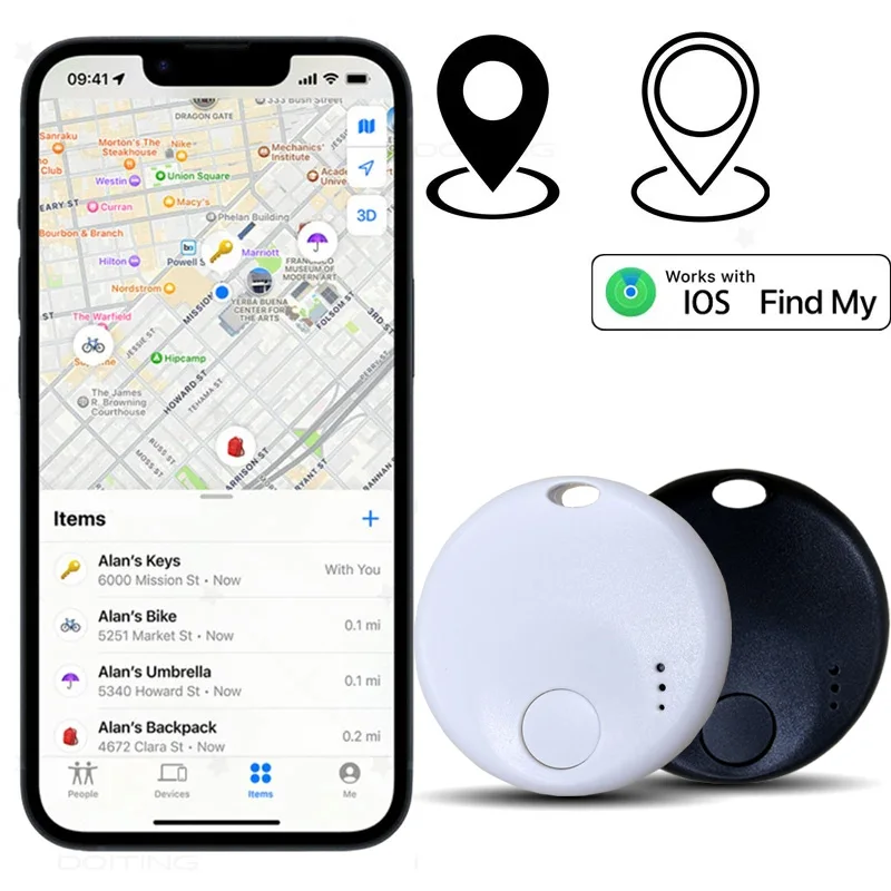 Устройство слежения GPS Mini Smart Tag Bluetooth-трекер для багажа работает с Apple Find My (только iOS) Локатор предметов для рюкзака с ключами