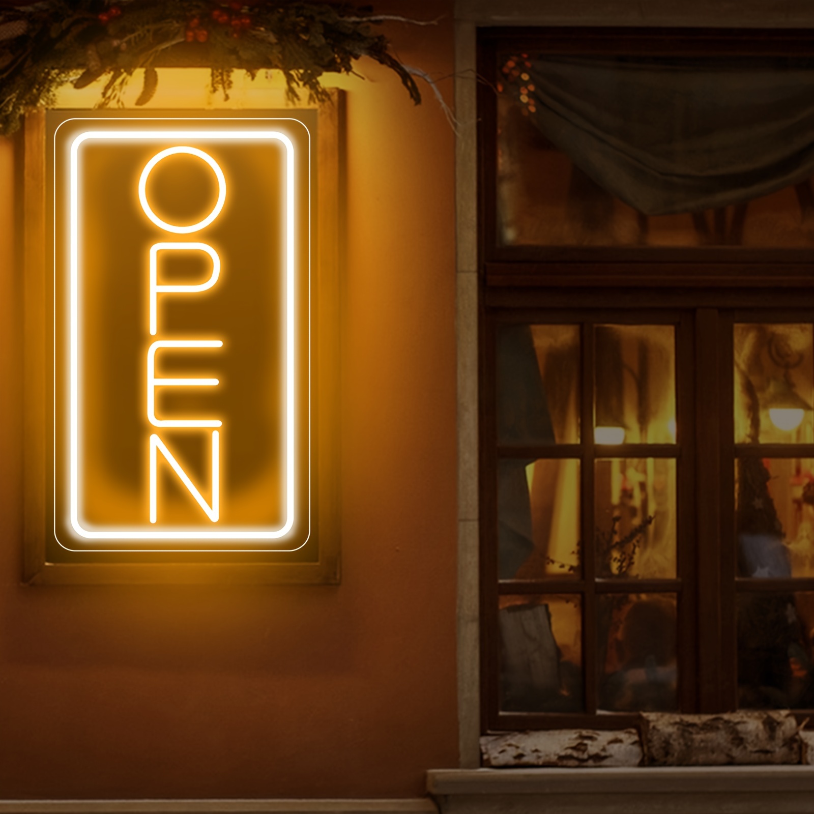 Luz LED de neón abierta, alimentada por USB, para Club, negocios, restaurante, cafetería, luces decorativas multiusos montadas en la pared