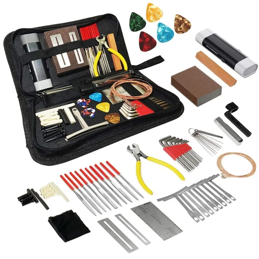 Miwayer-Kit de herramientas de reparación de guitarra, Kit de configuración con bolsa de transporte, regalo perfecto para entusiastas de la música o los instrumentos de cuerda, 25/72