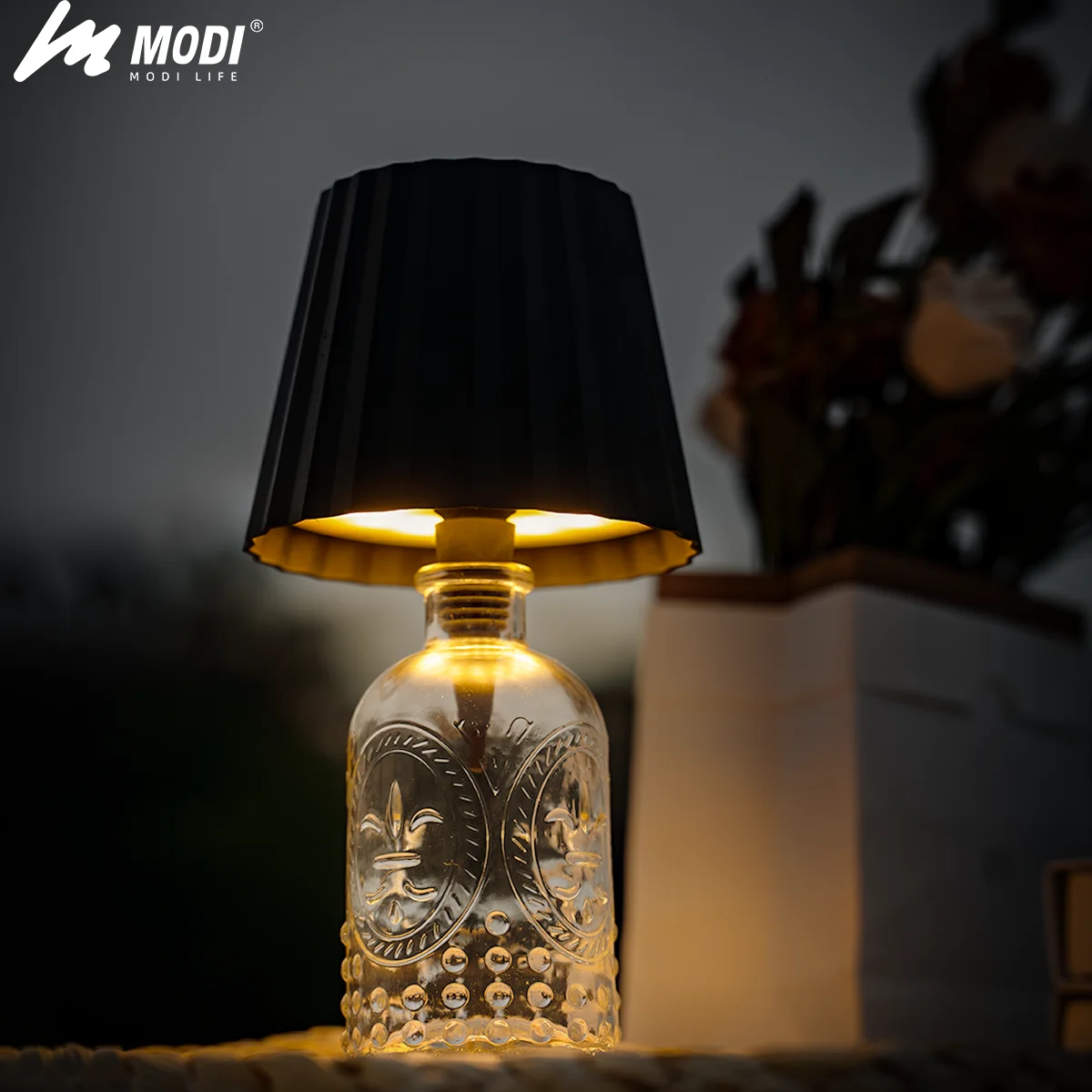 Wireless Touch Control Bottle Table Lamp with 3 Colors & Stepless Dimming, Ideal for Bar, Wine Bottle Decoration & Desk Lighting
