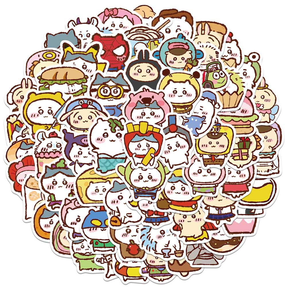 65 pçs chiikawa adesivos adorável anime bonito animal de estimação perfil imagem adesivo brinquedos dos desenhos animados à prova ddiy água diy caso telefone copo água