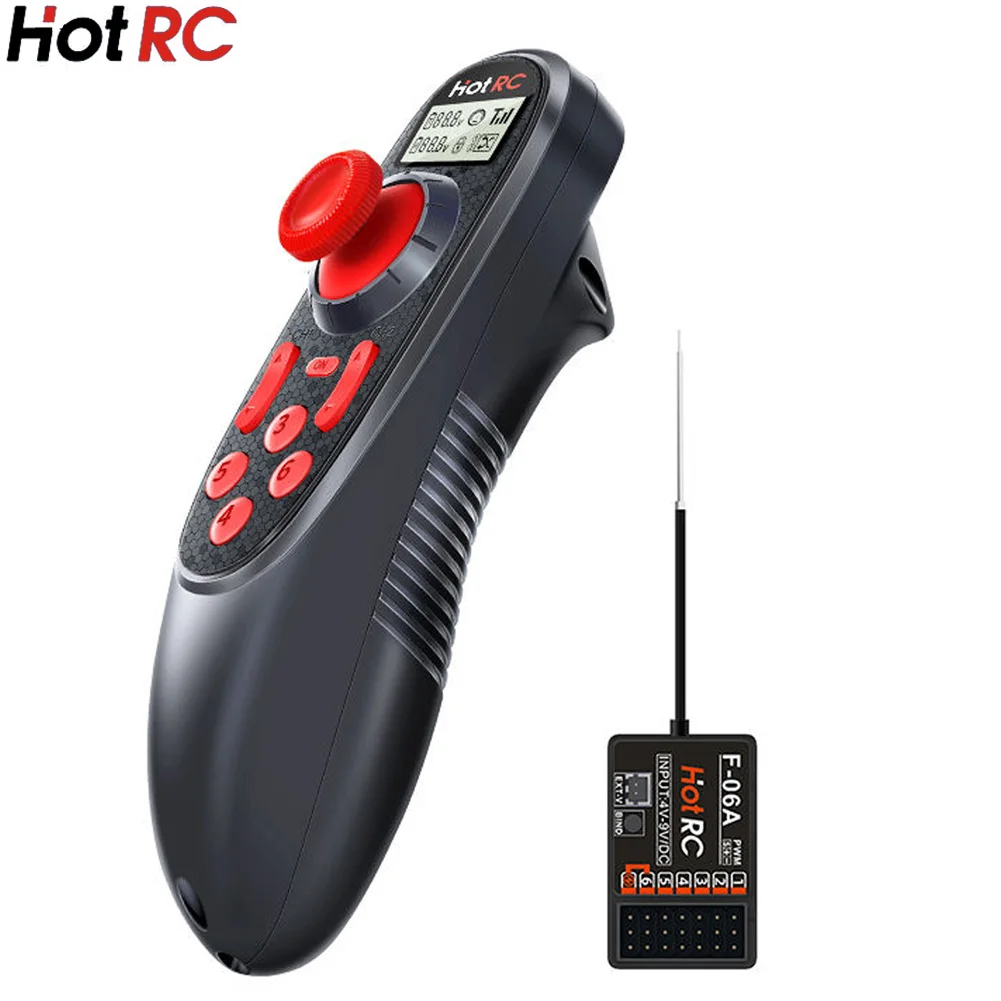 HOTRC DS-600 6CH 2,4 GHz Funksystem Sender Fernbedienung mit DS 600 PWM 6-Kanal-Empfänger für RC-Boot