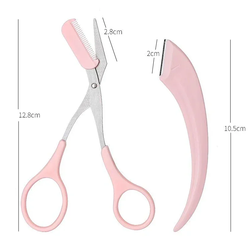 1/2/3 Stuks Wenkbrauw Trimmen Mes Wenkbrauw Gezicht Scheermes Voor Vrouwen Wenkbrauw Schaar Met Kam Brow trimmer Schraper Gemakkelijk Te Gebruiken