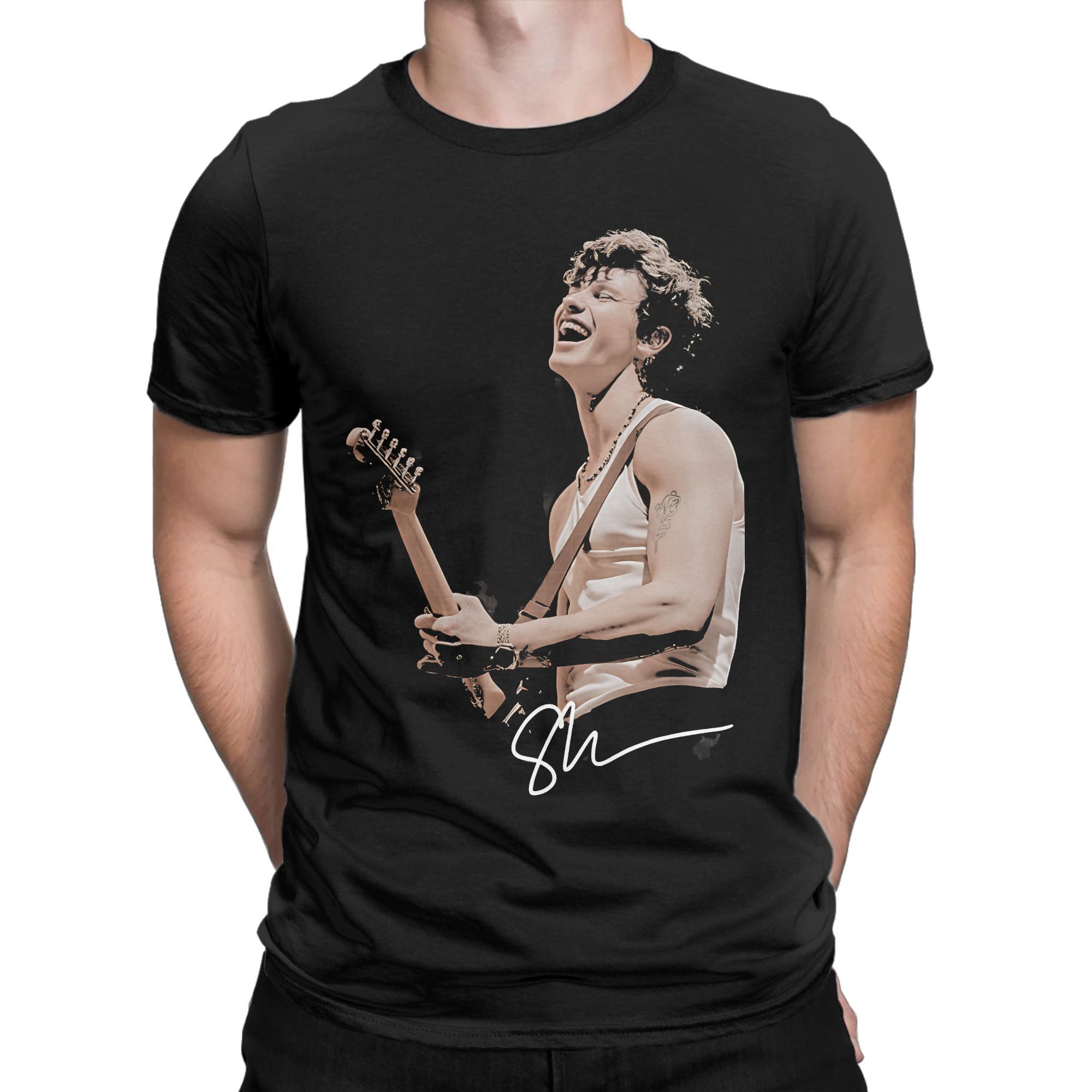 Kaus Pria Shawn Mendes Di Jalan Lagi Tur Kaus Katun Lucu Kaus Album 2025 Lengan Pendek Kaus Album Leher Bulat Pesta Merchandise