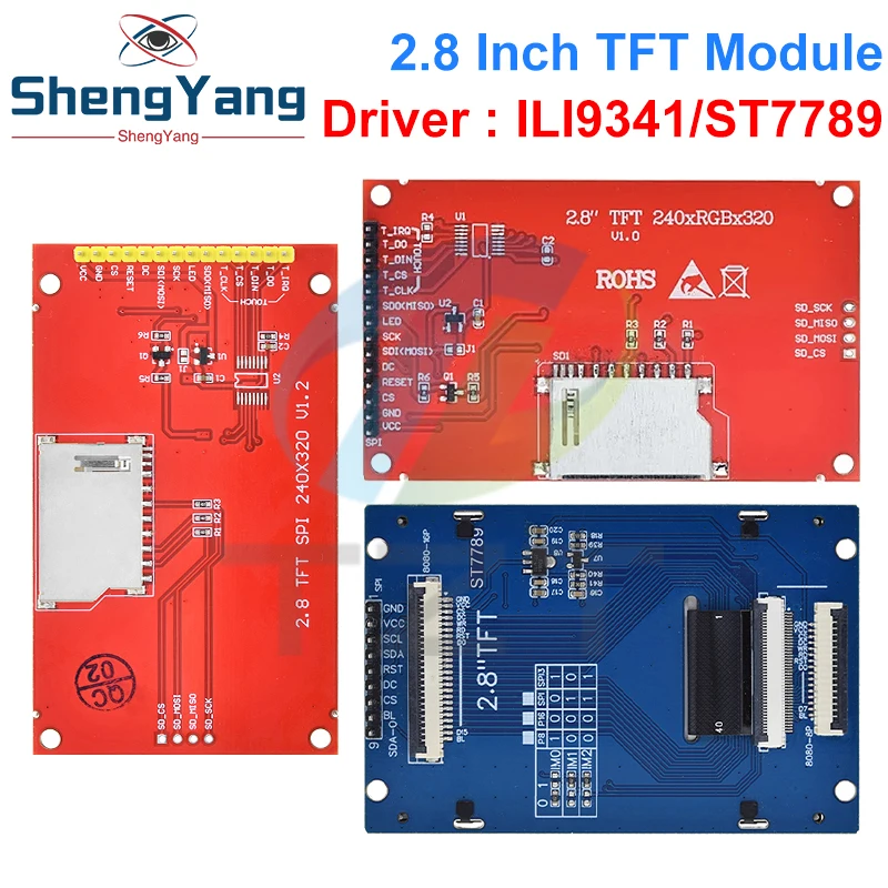 2.8" 240x320 SPI TFT LCD Serial Port Module With PCB Adapter Micro SD ILI9341 / ST7789V 5V/3.3V 2.8 inch LED Display For Arduino