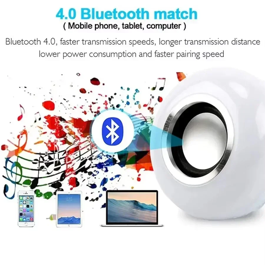 85-265V E27 Bluetooth Music Bulb RGBW With Remote Control DJ Disco Stage Speaker Bulbs For Bedroom Living Room Stage Lighting