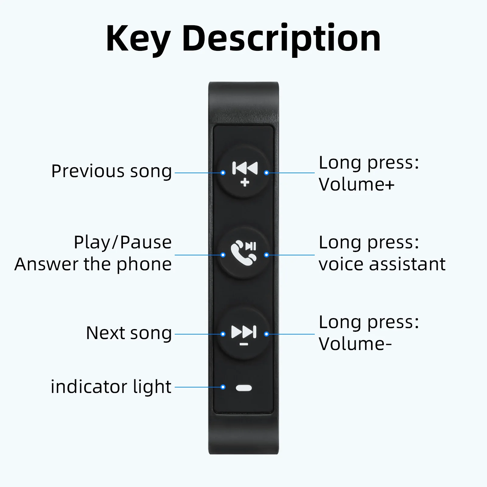 Motorcycle Handlebar Media Controller Steering Wheels Switch Bluetooth-compatible Wireless Media Smart Phone Remote Controller