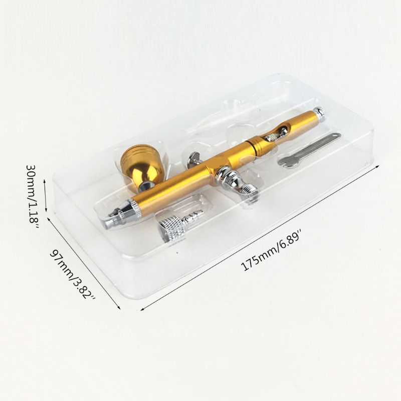 Tác Động Kép Trọng Lực 0.3Mm Vòi Xịt Bình Bơm Phun Trang Trí Bánh Sơn Móng Tay Nghệ Thuật M4YD