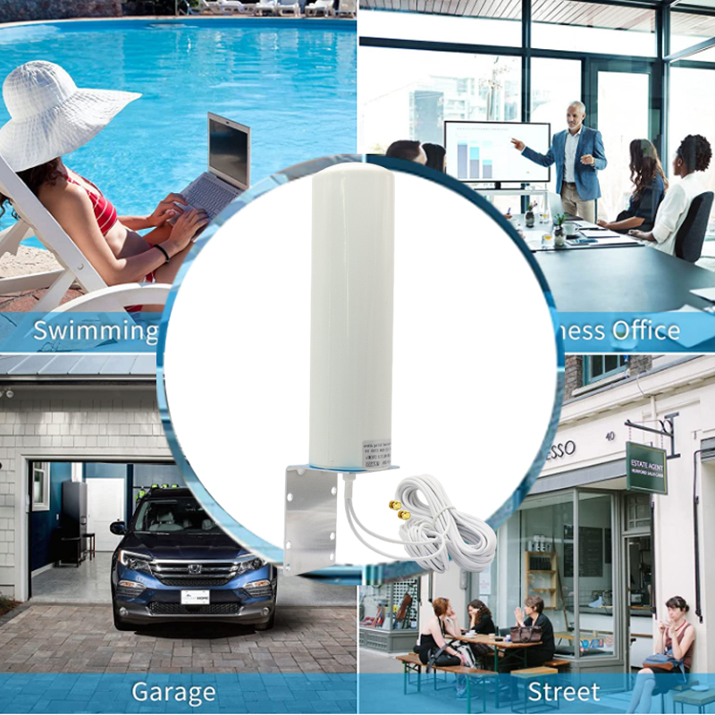 2*2szt Podwójny kabel 5G 4G LTE 3G GSM Omni WiFi Antena 600~4900Mhz IP67 Zewnętrzna wodoodporna antena wzmacniacza AP z TS9 SMA RPSMA