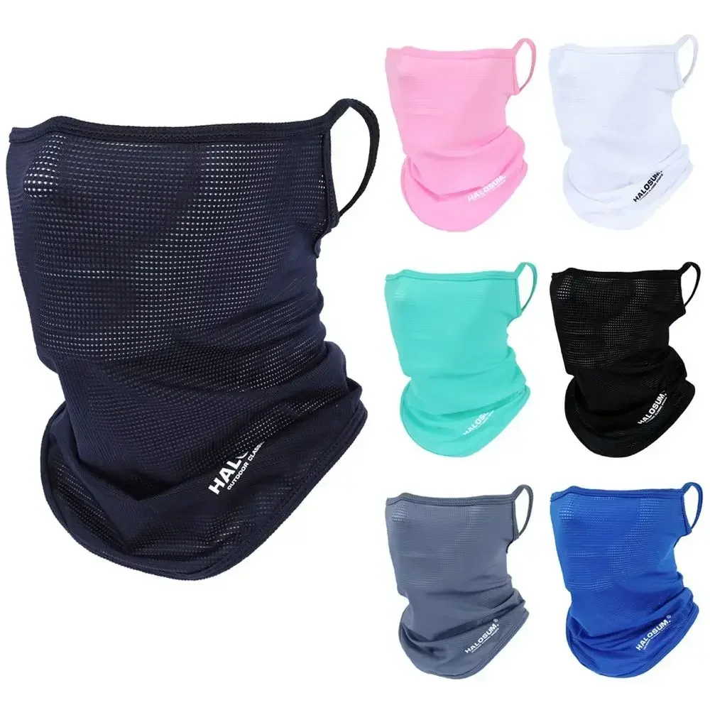 Máscara facial completa de seda de hielo Pasamontañas Protección solar de verano Transpirable Resistente a los rayos UV A prueba de viento para ciclismo Senderismo Actividades al aire libre