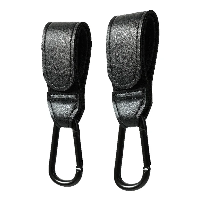 1/2 stücke Hochwertige Häkeln Kinderwagen Zubehör PU Leder Baby Tasche Kinderwagen Haken Kinderwagen Warenkorb Organizer 360 Grad Drehbare haken