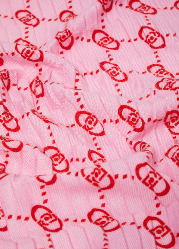 Bufanda con estampado de alfabeto para mujer, chal Rosa cálido, moda clásica, invierno, nuevo, venta al por mayor, 2024