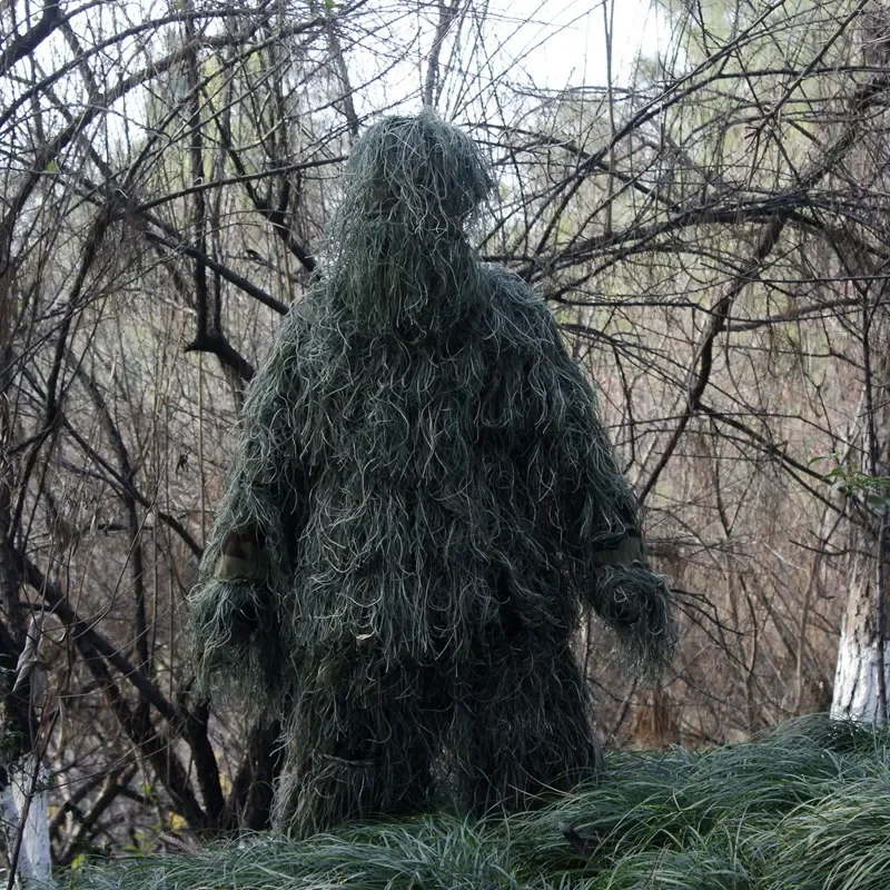 Traje de camuflaje Conjunto Ghillie de hierba marchita 3D, traje de caza de 5 piezas conjunto de traje de caza
