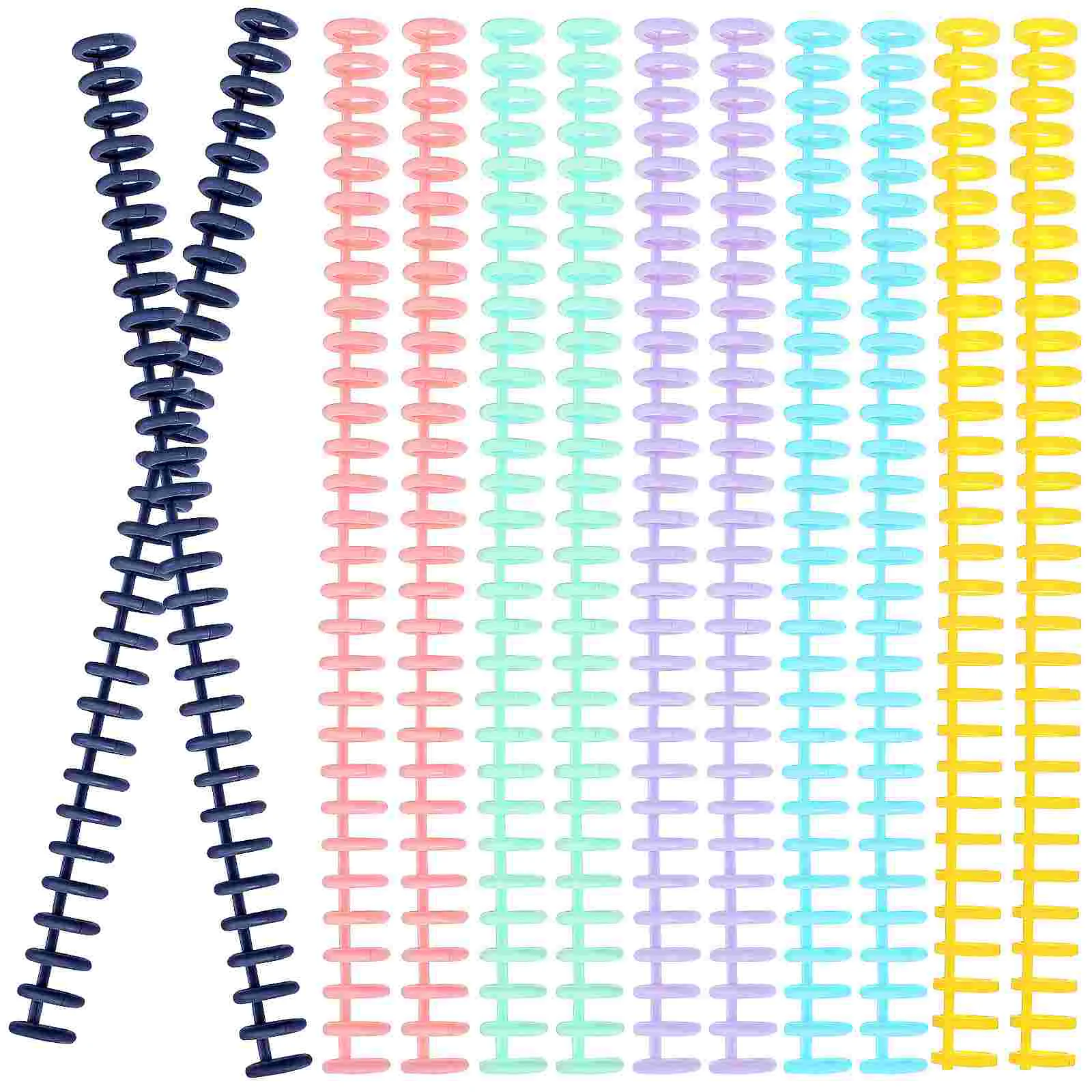 12 Uds. Mecanismo de encuadernación de columna vertebral, carpeta de anillas, peine, encuadernación de espinas, piezas de libro, 30 anillos