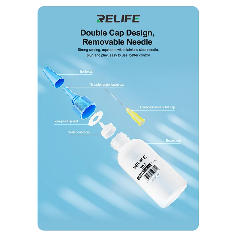 RELIFE TB2 Empty Solvent Bottle for Mobile Phone PCB Cleaning Pot Tool Anti-corrosion Empty Alcohol Bottle Distributor