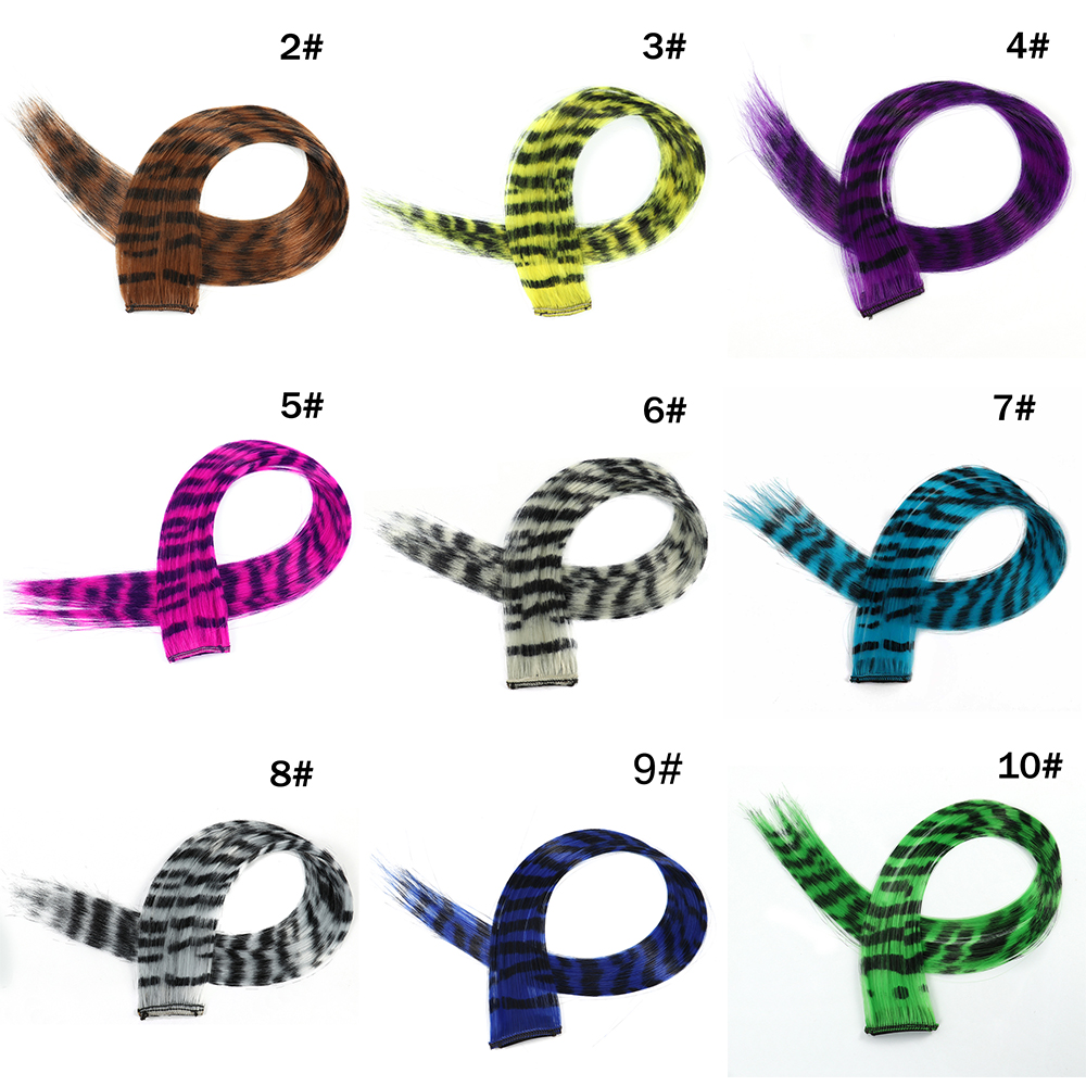 Extension per capelli sintetici 18 "lungo dritto da donna clip ad alta temperatura nell'estensione dei capelli parrucchino parrucca di piume blu rosa colorata