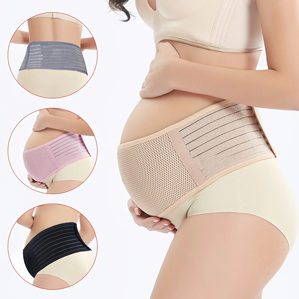 Faixa de barriga feminina para maternidade, faixa de suporte ajustável para gravidez, barriga, costas, abdômen, pélvico, cintura e dor nas costas