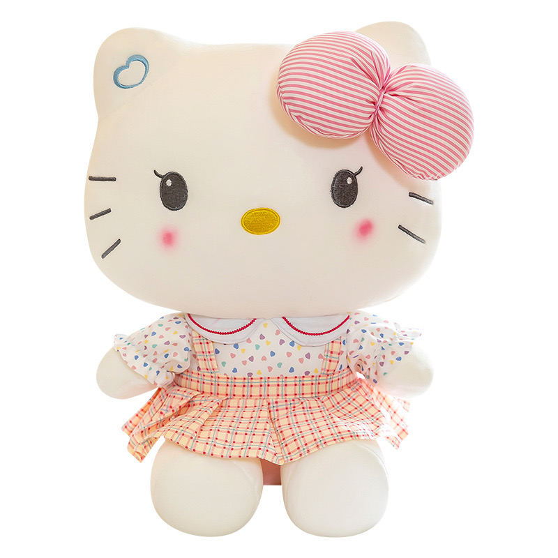 Sanrio Hello Kitty อะนิเมะ Hello Kitty ตุ๊กตาของเล่น Plushier หมอนนุ่มของขวัญวันเกิดสําหรับสาว Kawaii Hello Kitty ตุ๊กตาตุ๊กตา