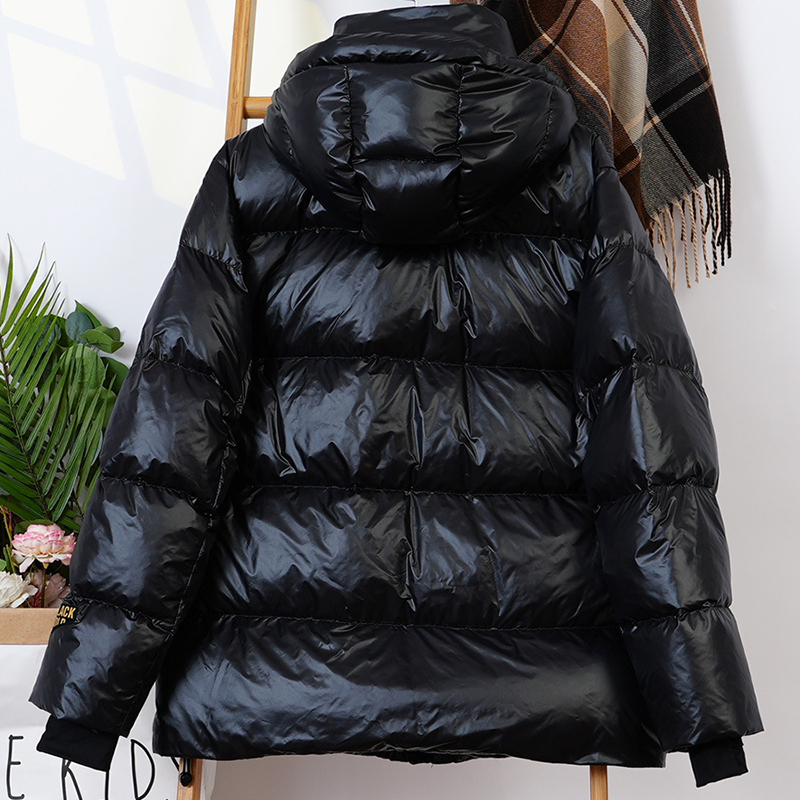 Schinteon Vrouwen Witte Eend Donsjack met Kap Casual Over Size Herfst Winter Warm Losse Dikke Korte Uitloper 2024 Nieuw