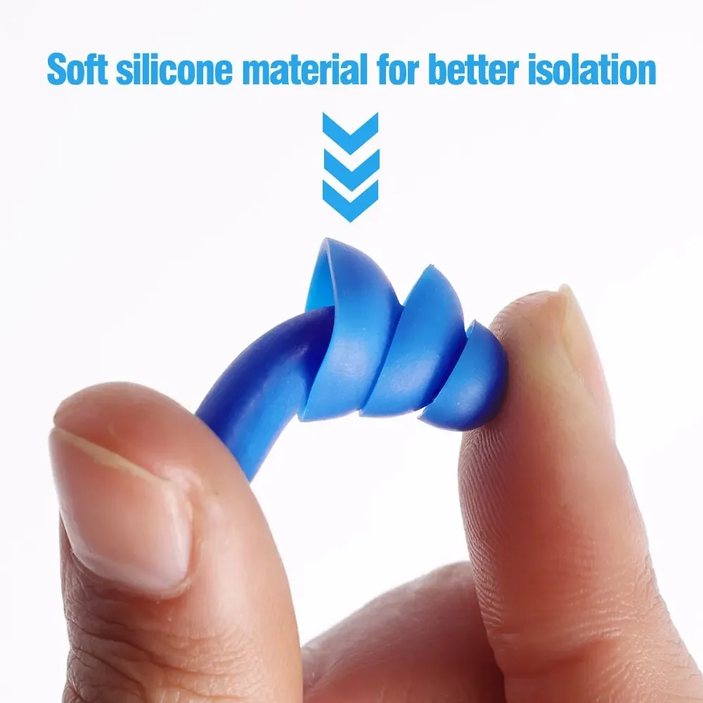 1 par de tapones para los oídos de silicona suave, tapones para los oídos impermeables para nadar, ruido reutilizable